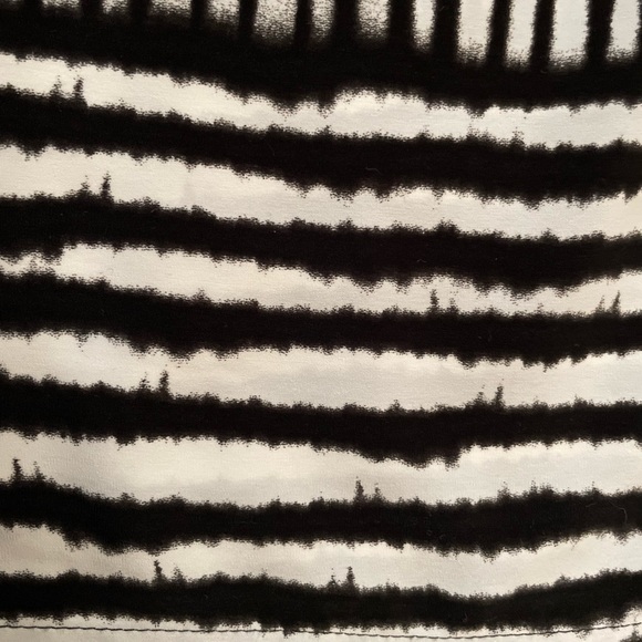 Express Black & White dress; one shoulder w/ strap; ruffle top; striped pattern - Picture 5 of 8